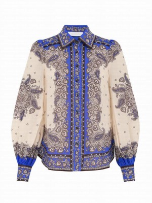 Zimmermann Women's Maxine Blouson Shirt Dark Blue