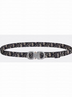 Dior Width 2.5cm Belt with Round CD Buckle in Oblique Canvas 2019