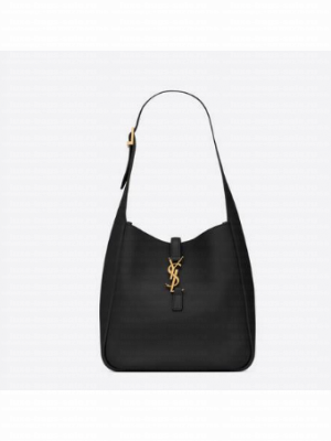 SAINT LAUREN LE 5 A 7 SOFT SMALL HOBO BAG IN SMOOTH LEATHER 713938 black