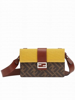 Fendi Baguette Pouch Fabric Bag 7M0295 Yellow