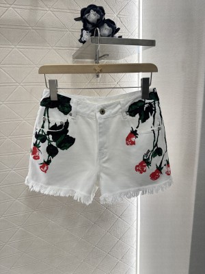 Loewe Shorts in denim Rose motifs