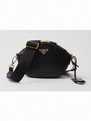 Prada Leather mini shoulder bag 1BH212 black