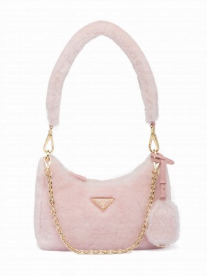 Prada Shearling Mini-bag 1BC204 Pink