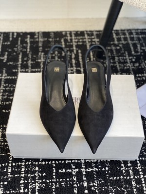 TOTEME Classic suede slingbacks black