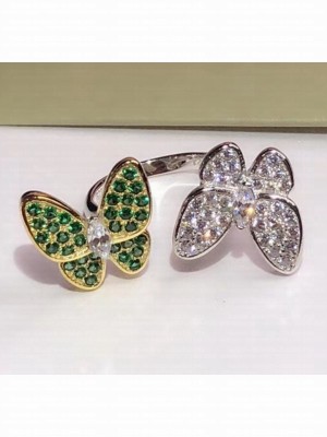 Van Cleef & Arpels Butterfly Ring 15  Green/Silver 2020 Collection