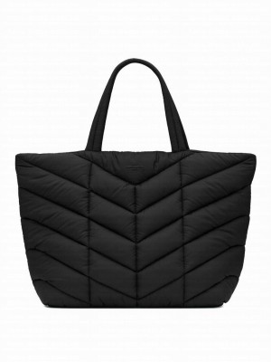 Saint Laurent Puffer Tote In Econyl Black
