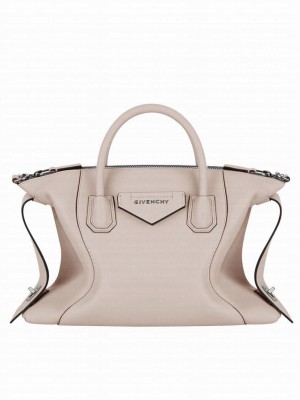 Givenchy Small Antigona Soft Bag In Smooth Leather Gray