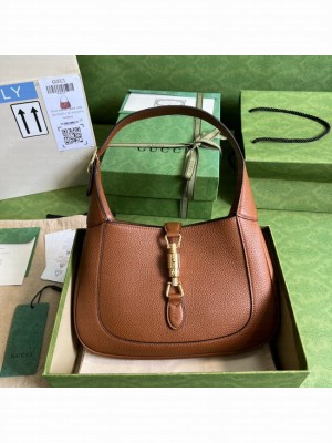 Gucci Jackie 1961 mini natural grain leather hobo bag 637091 brown
