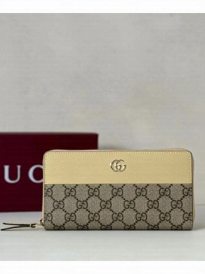 Gucci Double G Zipper Wallet Yellow