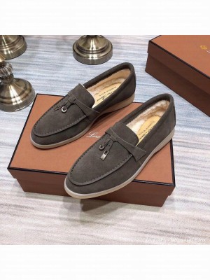 Loro Piana Summer Charms Walk Suede Calf Skin loafer