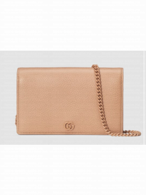 Gucci GG Marmont chain wallet 497985 Rose beige