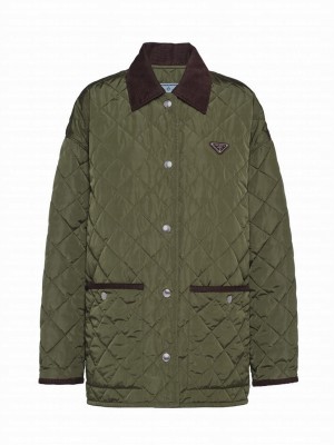 Prada Women's Light Re-Nylon Jacket Dark Green