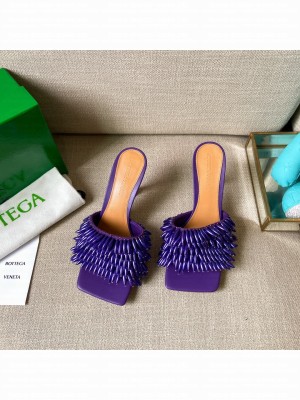 Bottega Veneta Bean Stretch Bead 9cm Sandals Purple 2021 Collection