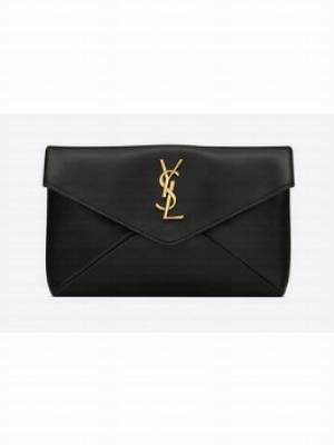 SAINT LAUREN CASSANDRE SMALL ENVELOPE POUCH IN LAMBSKIN Y773077 BLACK