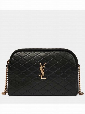 SAINT LAUREN GABY ZIPPED POUCH IN QUILTED LAMBSKIN 7336671 BLACK