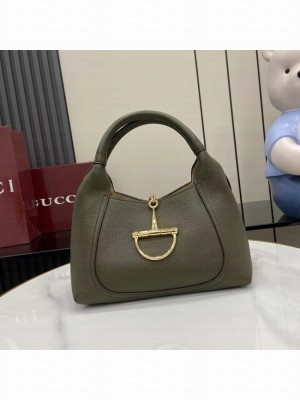 GUCCI SOFTBIT MEDIUM TOP HANDLE BAG 837467 Dark green