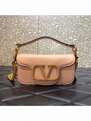 VALENTINO MINI LOCO imitation crystal shoulder bag WB0K53K pink