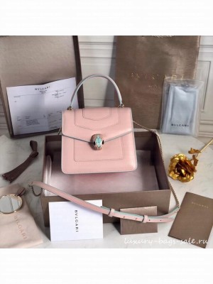Bvlgari Serpenti Forever leather small crossbody bag 70736 Pink