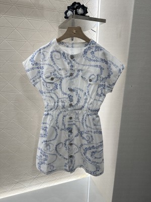 Chanel Printed dress blue