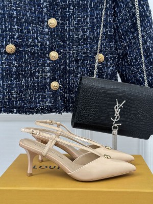 Louis Vuitton 1ACLE0 Stellar 6.5cm Patent leather Slingback Pump Beige