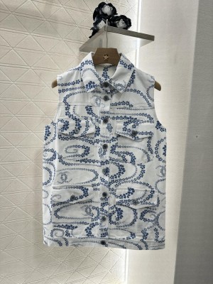 Chanel Printed denim Vest Blue