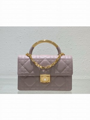 Medium Dior Ange Bag pink Macrocannage Calfskin M4402U
