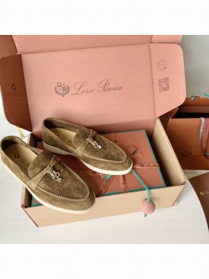Loro Piana Unisex Summer Charms Walk Suede Loafers 010
