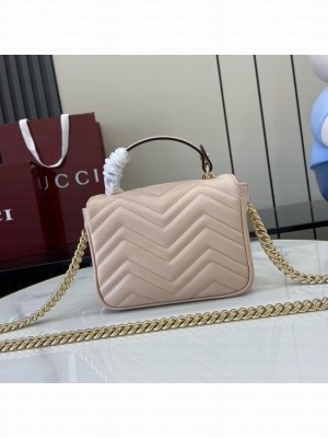 GUCCI GG MARMONT MINI TOP HANDLE BAG 811238 PINK