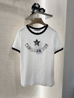 Christian Dior Dioriviera T-Shirt White and Black Cotton Jersey