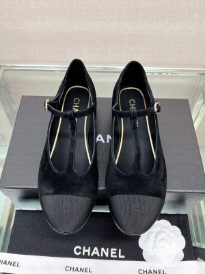 Chanel Women's T- Mary Janes Suede Black