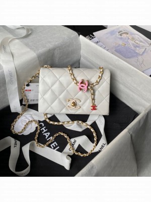 Chanel MINI FLAP BAG AS4967 white