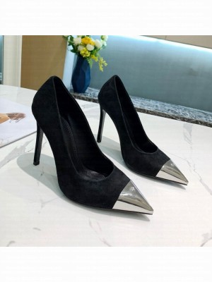 Louis Vuitton Urban Twist Suede Pump 5.5/10.5cm with Silver Cap Black 2021 Collection
