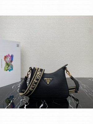 Prada Leather shoulder bag 1BH193 black
