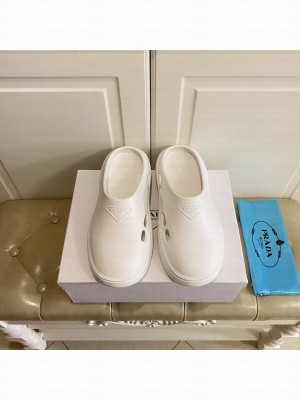 Prada Unisex Foam Rubber Mules 2022 Collection,White