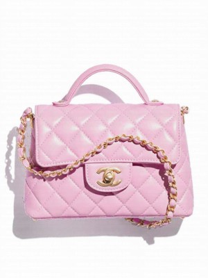 Chanel Small Flap Bag With Top Handle AS5355 Pink