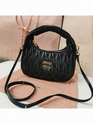 Miu Miu Wander Matelasse Original Sheepskin Bag 5BC125 Black