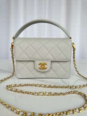 Chanel MINI FLAP BAG WITH TOP HANDLE AS5165 gray