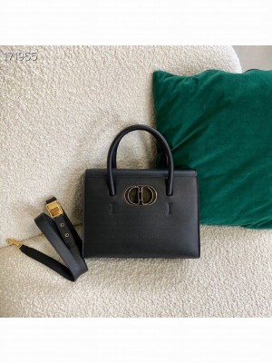 Christian Dior 30 Montaigne St. Honore Bag 25cm Grained Calfskin Leather Cruise 2021 Collection, Black