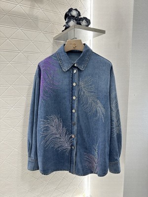 Chanel Denim Shirt With Rhinestones