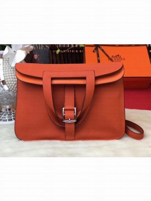 Hermes Halzan Tote Bag in Original Togo Leather Orange