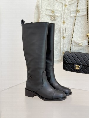 Chanel Calfskin High Boots Black