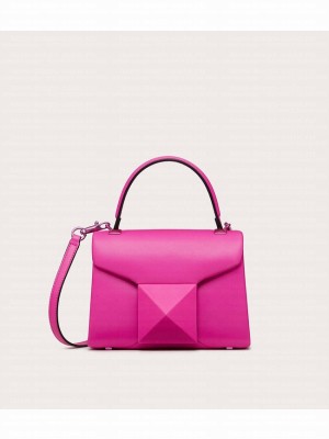 VALENTINO ONE STUD mini sheepskin shoulder bag WB0L13M pink