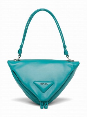 Prada Padded Nappa Leather Handbag 1BA315 Blue