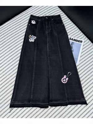 Chanel Women's Denim Skirt Black
