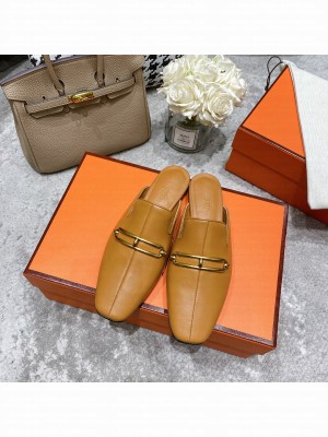 Hermes Esmee Mule with Iconic Roulis Buckle Brown 2022 Collection