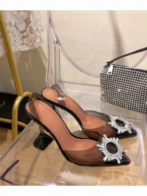 Amina Muaddi                                                                                        Begum crystal-embellished slingback pump black