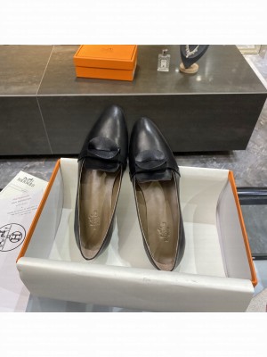 Hermes Bilbao ballet Goatskin Black flat Loafer 2021 Collection