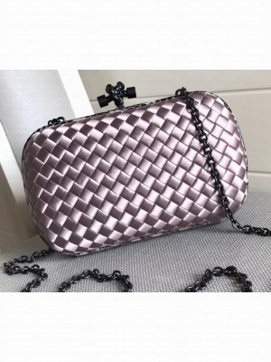 Bottega Veneta Intrecciato Chain Knot Clutch Bag Lilac 