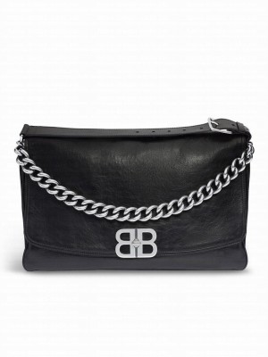 Balenciaga BB Soft Large Flap Bag Black
