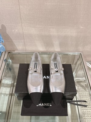 Chanel Women's Mary Jane Flat Ballet Sliver